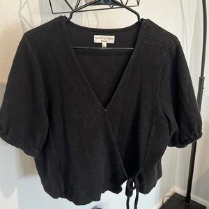 Madewell Texture & Thread Wrap Top
